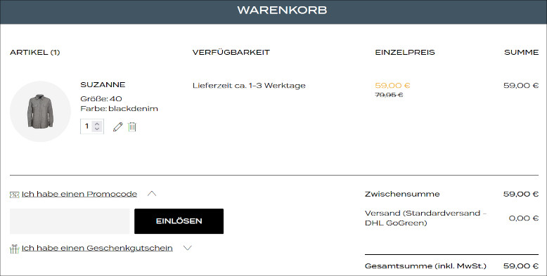 Deinen Elkline Gutscheincode aktivierst du im Warenkorb Den Elkline Gutschein im Warenkorb einlösen