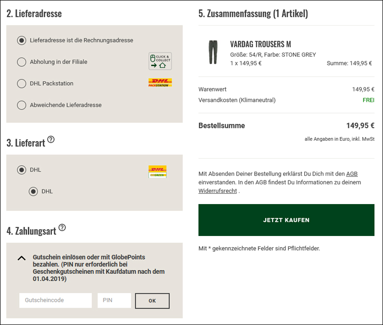 Aktiviere deinen Gutschein bequem an der Kasse Den Globetrotter Gutschein an der Kasse einlösen