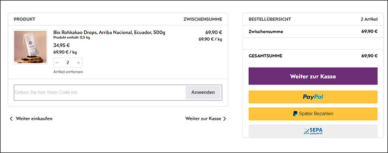 Im Warenkorb den Goodmoodfood Rabattcode einlösen Den Goodmoodfood Rabattcode im Warenkorb anwenden