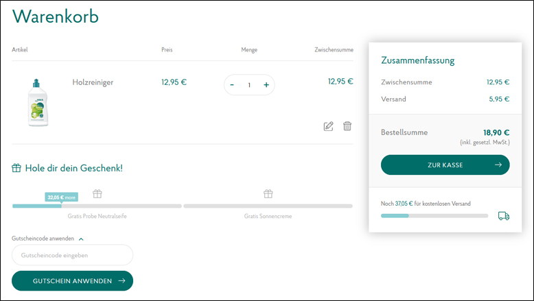Löse hier deinen Gutschein ein Den HAKA Gutscheincode im Warenkorb aktivieren