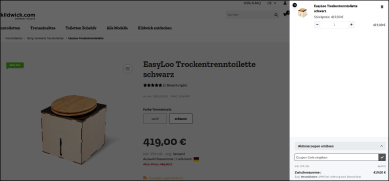 Gib deinen Code im Warenkorb ein Einen Kildwick Rabatt im Warenkorb einlösen