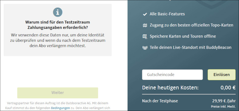 Den Outdooractive Gutscheincode löst du während der Bestellung ein Den Outdooractive Gutschein während der Bestellung einlösen
