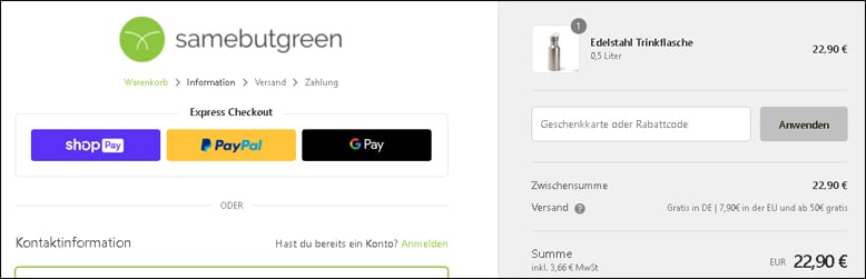 samebutgreen Rabattcode eingeben samebutgreen Rabattcode eingeben