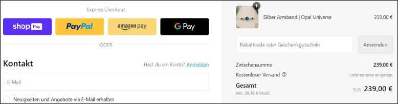 Rabattcode im ersten Bestellschritt einlösen Spirit of Island Rabattcode im ersten Bestellschritt einlösen