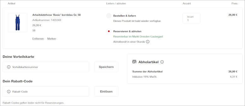Deinen toom Rabattcode gibst du im Warenkorb ein Den toom Gutschein im Warenkorb einlösen
