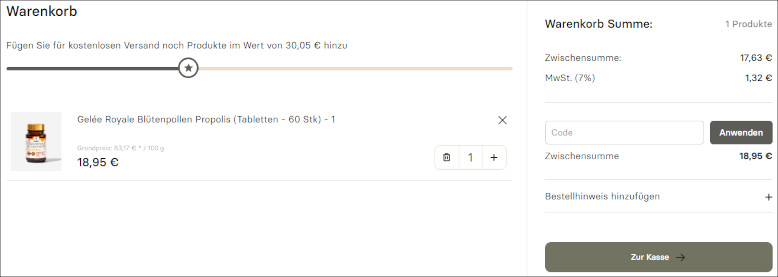 Deinen uandu Code nutzt du im Warenkorb Den uandu Rabattcode im Warenkorb eingeben