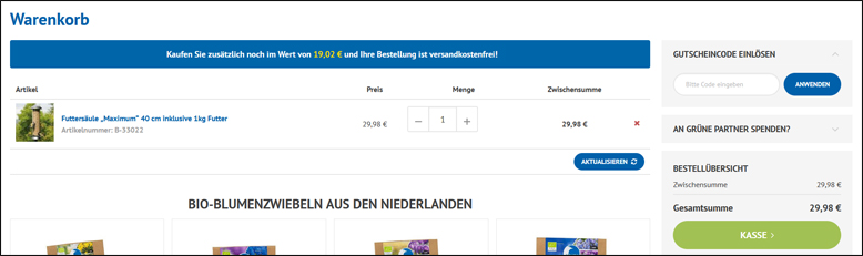 Hier kannst du deinen Rabatt im Warenkorb aktivieren Den Vivara Gutschein anwenden