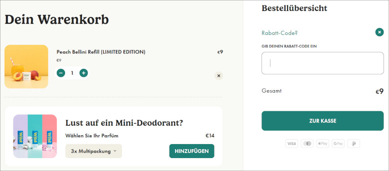 Deinen Wild Gutschein kannst du im Warenkorb einlösen Den WildRefill Rabattcode im Warenkorb eingeben
